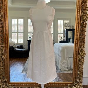 LOUP DENIM WHITE CLASSIC CASUAL STYLE FRAYED SLEEVE ALWAYS ON TREND DRESS SZ: M